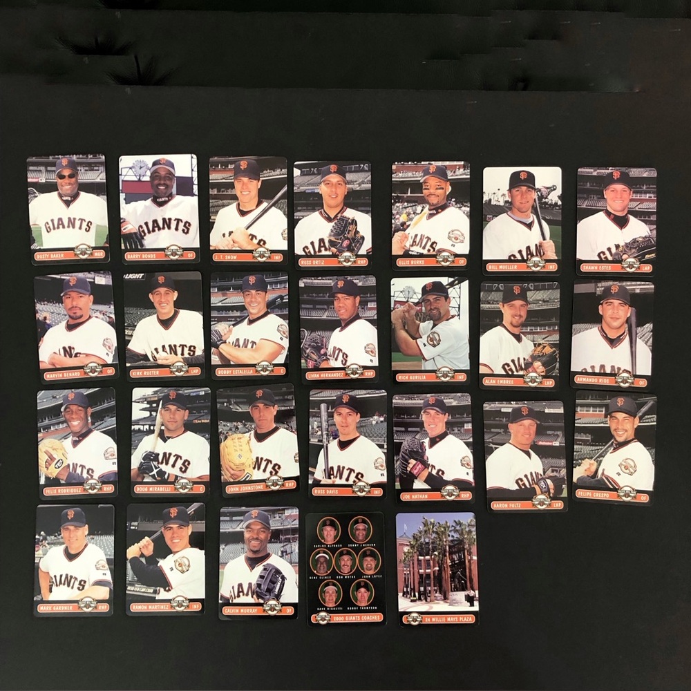 Keebler 2000 San Francisco Giants Baseball Trading Card Set Lot of 26 Cards NM